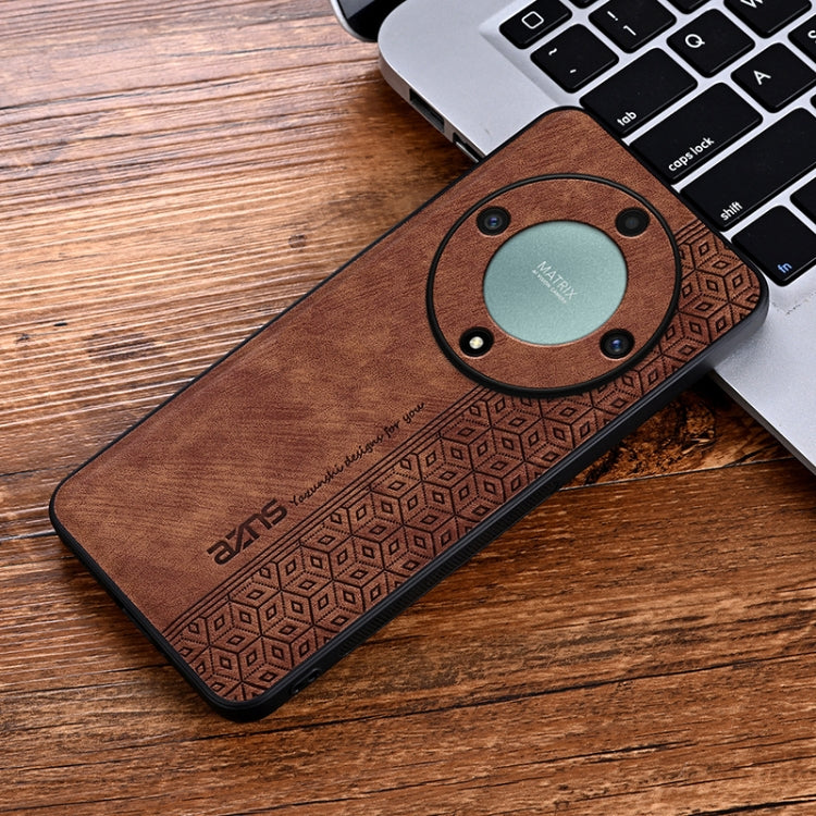 For Honor X9a AZNS 3D Embossed Skin Feel Phone Case(Brown) - Honor Cases by AZNS | Online Shopping UK | buy2fix