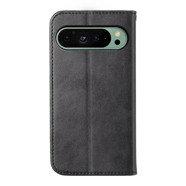 For Google Pixel 9 Cubic Grid Calf Texture Magnetic Leather Phone Case(Black) by buy2fix