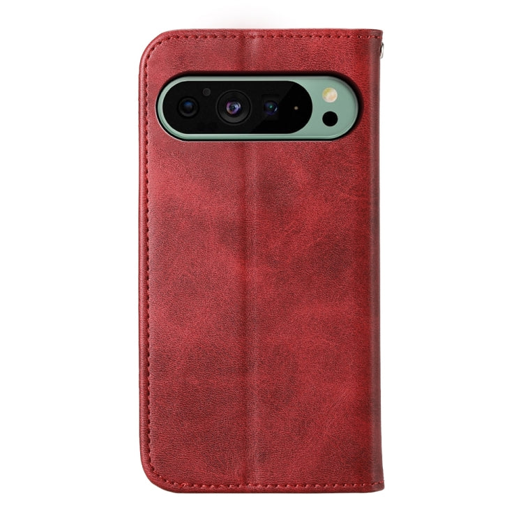 For Google Pixel 9 Cubic Grid Calf Texture Magnetic Leather Phone Case(Red) by buy2fix