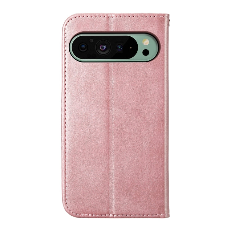 For Google Pixel 9 Cubic Grid Calf Texture Magnetic Leather Phone Case(Rose Gold) by buy2fix