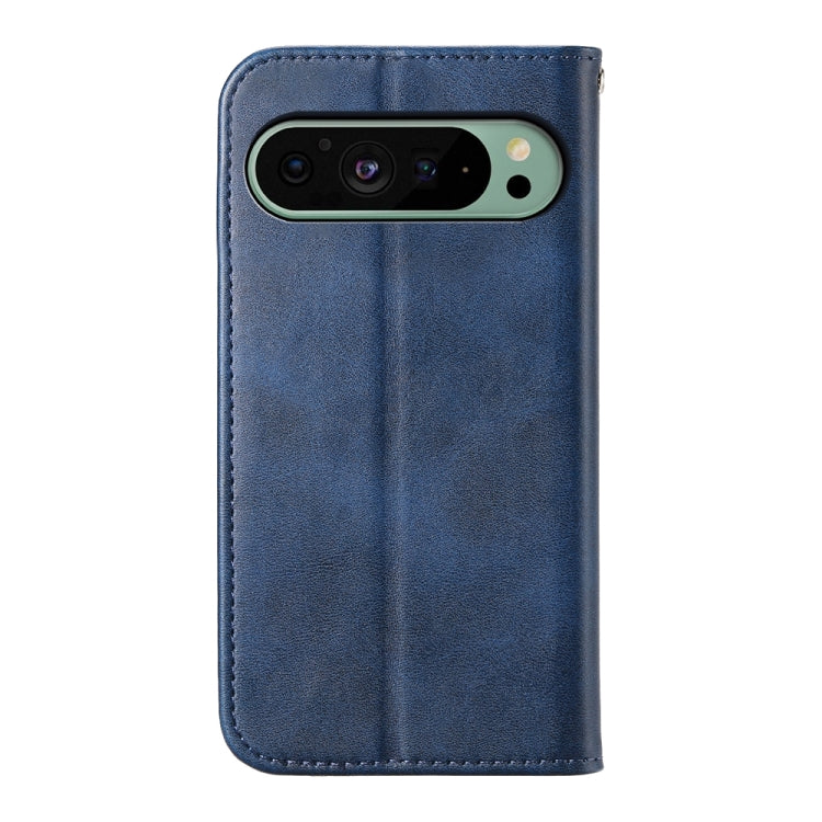 For Google Pixel 9 Cubic Grid Calf Texture Magnetic Leather Phone Case(Blue) by buy2fix