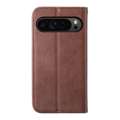 For Google Pixel 9 Pro Cubic Grid Calf Texture Magnetic Leather Phone Case(Brown) by buy2fix