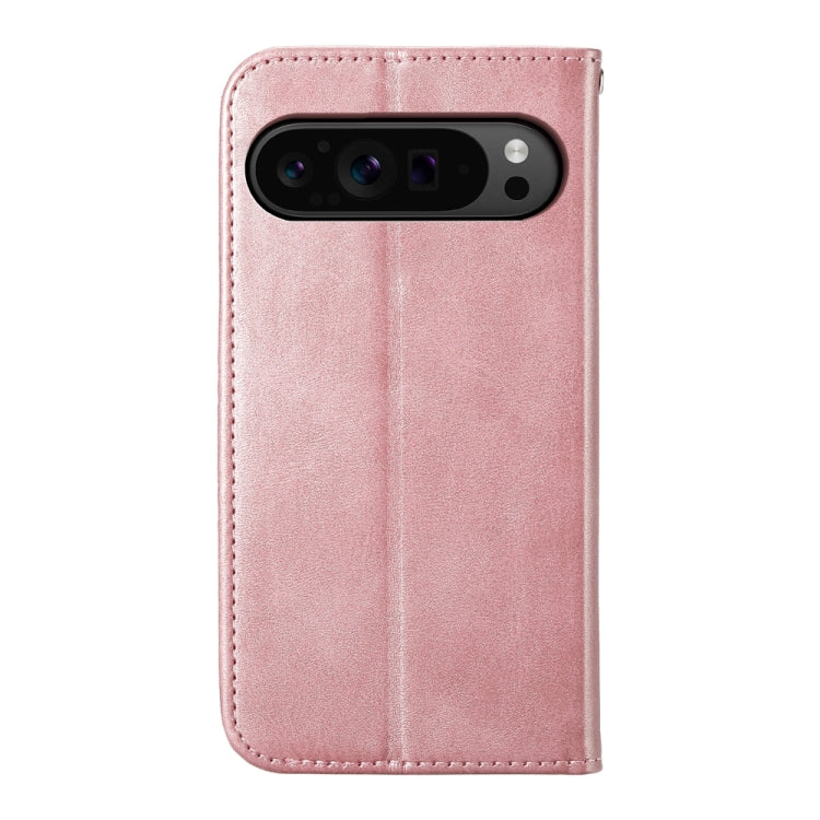 For Google Pixel 9 Pro Cubic Grid Calf Texture Magnetic Leather Phone Case(Rose Gold) by buy2fix