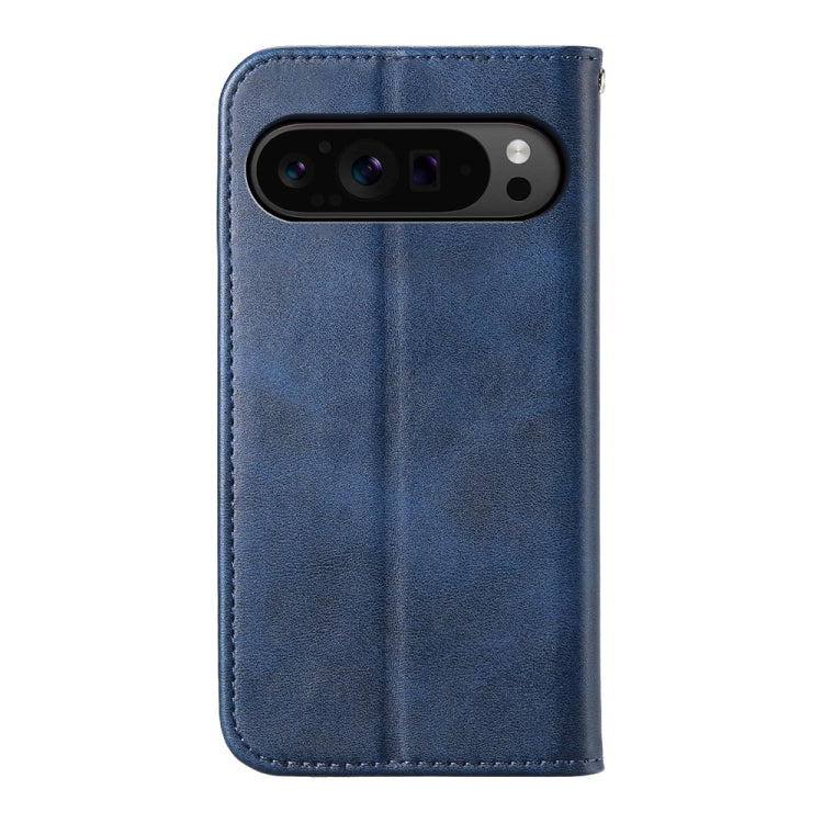 For Google Pixel 9 Pro Cubic Grid Calf Texture Magnetic Leather Phone Case(Blue) by buy2fix