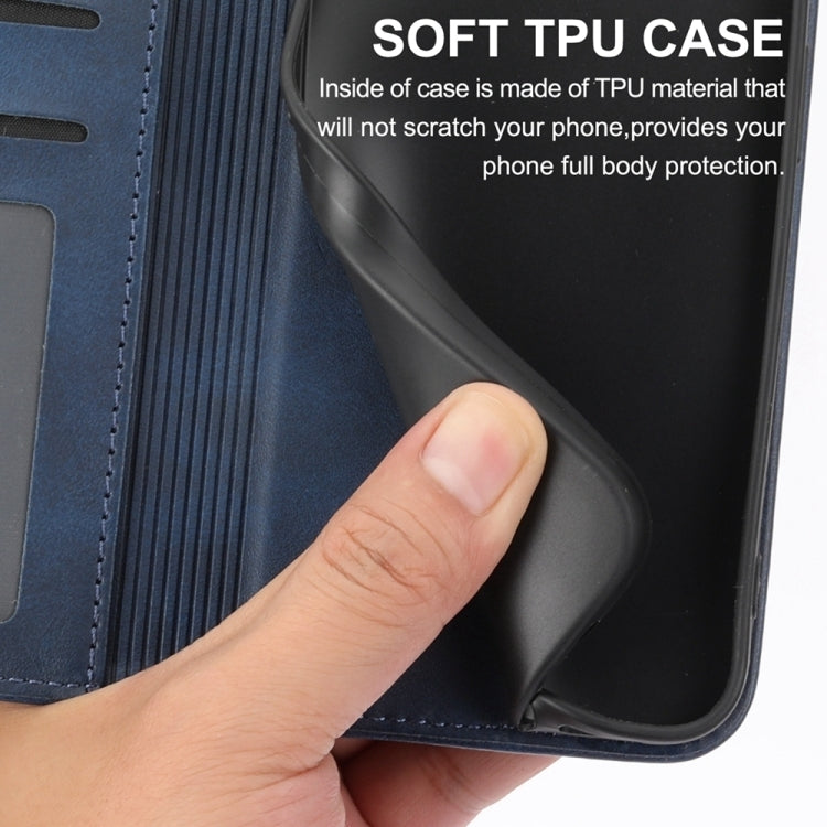 For Google Pixel 9 Pro Cubic Grid Calf Texture Magnetic Leather Phone Case(Blue) by buy2fix