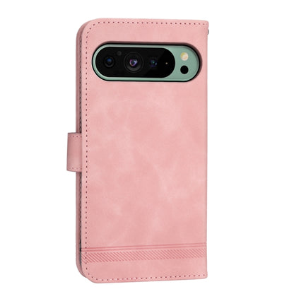For Google Pixel 9 Dierfeng Dream Line TPU Hybrid PU Leather Phone Case(Pink) by buy2fix