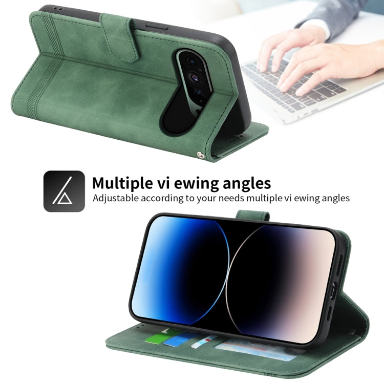 For Google Pixel 9 Dierfeng Dream Line TPU Hybrid PU Leather Phone Case(Green) by buy2fix