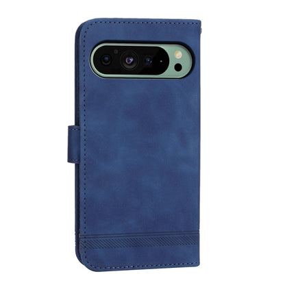 For Google Pixel 9 Dierfeng Dream Line TPU Hybrid PU Leather Phone Case(Blue) by buy2fix