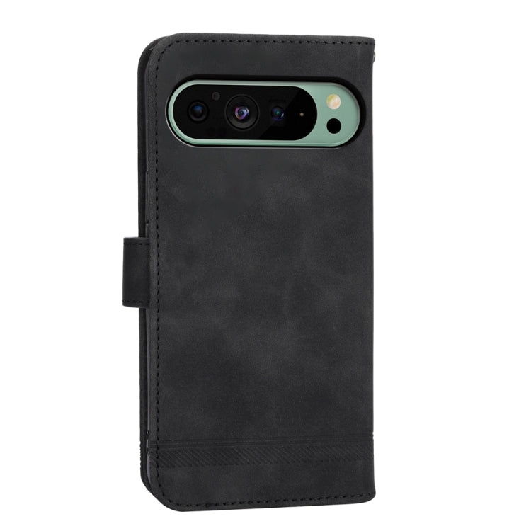 For Google Pixel 9 Dierfeng Dream Line TPU Hybrid PU Leather Phone Case(Black) by buy2fix