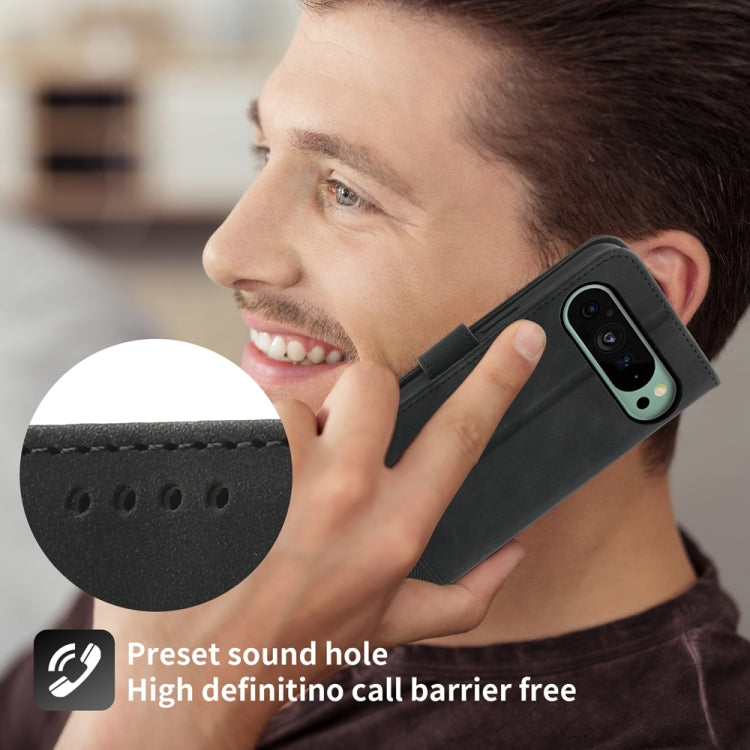 For Google Pixel 9 Dierfeng Dream Line TPU Hybrid PU Leather Phone Case(Black) by buy2fix