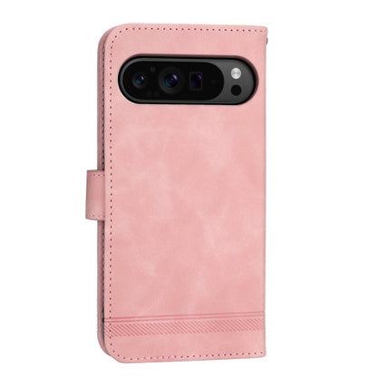 For Google Pixel 9 Pro Dierfeng Dream Line TPU Hybrid PU Leather Phone Case(Pink) by buy2fix