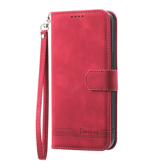 For Google Pixel 9 Pro Dierfeng Dream Line TPU Hybrid PU Leather Phone Case(Red) by buy2fix