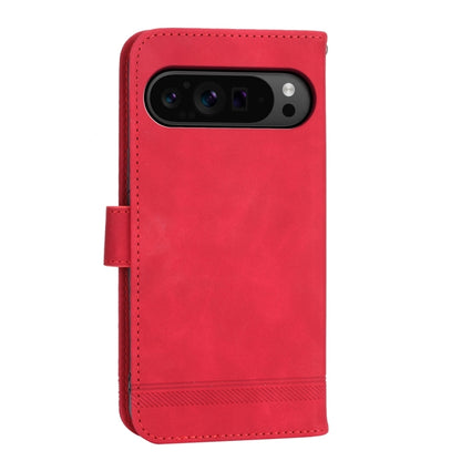 For Google Pixel 9 Pro Dierfeng Dream Line TPU Hybrid PU Leather Phone Case(Red) by buy2fix