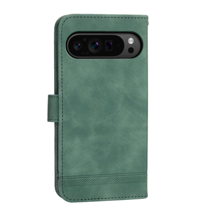 For Google Pixel 9 Pro Dierfeng Dream Line TPU Hybrid PU Leather Phone Case(Green) by buy2fix
