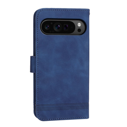For Google Pixel 9 Pro Dierfeng Dream Line TPU Hybrid PU Leather Phone Case(Blue) by buy2fix