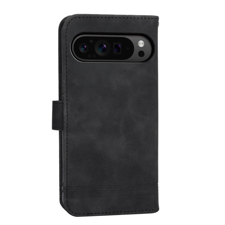 For Google Pixel 9 Pro Dierfeng Dream Line TPU Hybrid PU Leather Phone Case(Black) by buy2fix