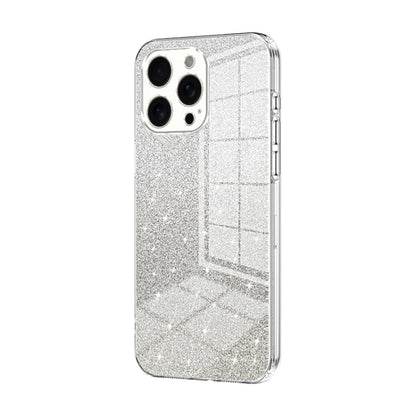 For iPhone 16 Pro Max Gradient Glitter Powder Electroplated Phone Case(Transparent) by buy2fix