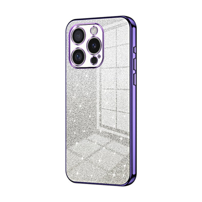 For iPhone 16 Pro Gradient Glitter Powder Electroplated Phone Case(Purple) by buy2fix