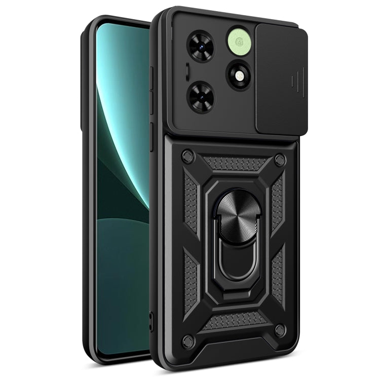 For Tecno Spark Go 2024 / Spark 20 Sliding Camera Cover Design TPU+PC Phone Case(Black) by buy2fix