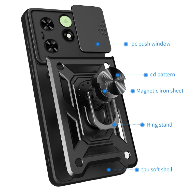 For Tecno Spark Go 2024 / Spark 20 Sliding Camera Cover Design TPU+PC Phone Case(Black) by buy2fix