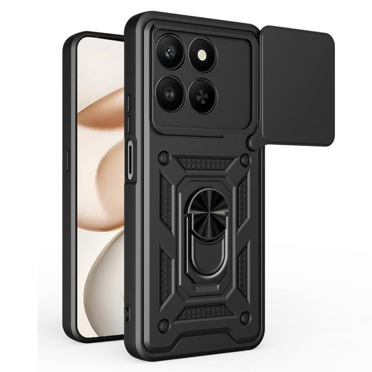 For Honor 400 Smart 5G / X7d 5G Sliding Camera Cover Design TPU+PC Phone Case(Black)