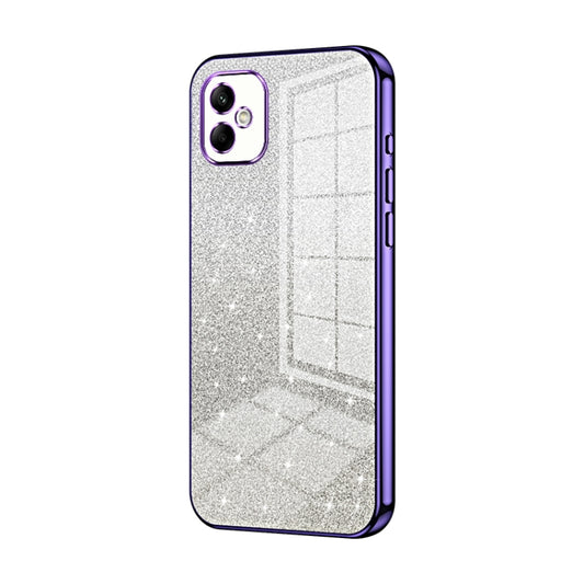 For Samsung Galaxy A05 Gradient Glitter Powder Electroplated Phone Case(Purple) by buy2fix