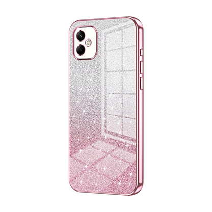 For Samsung Galaxy A05 Gradient Glitter Powder Electroplated Phone Case(Pink) by buy2fix