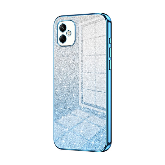 For Samsung Galaxy A05 Gradient Glitter Powder Electroplated Phone Case(Blue) by buy2fix