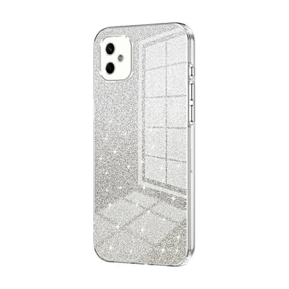 For Samsung Galaxy A05 Gradient Glitter Powder Electroplated Phone Case(Transparent) by buy2fix