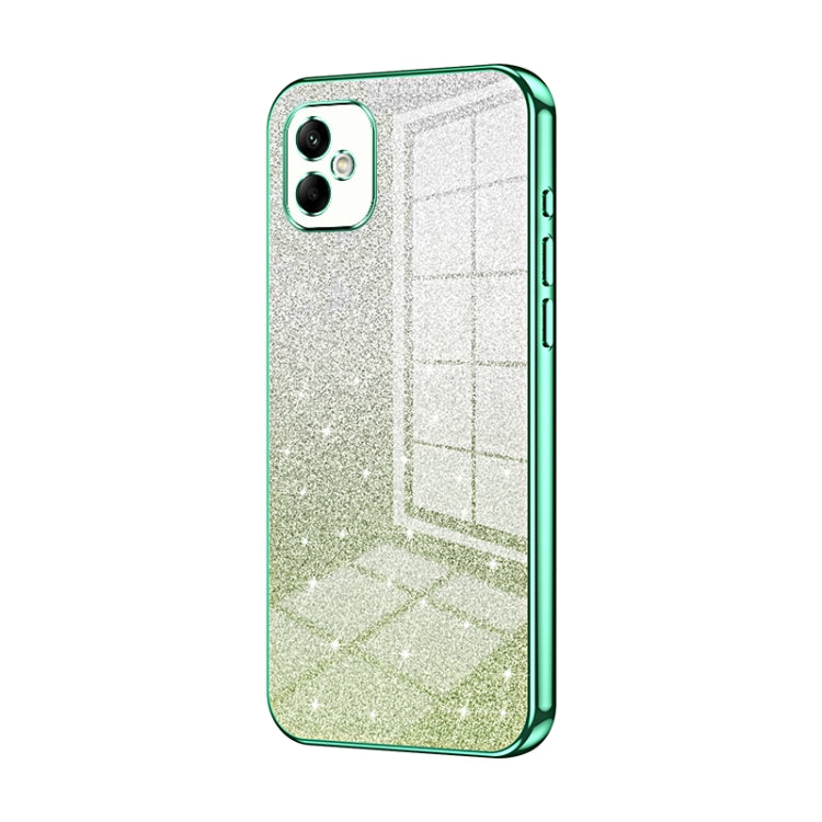 For Samsung Galaxy A05 Gradient Glitter Powder Electroplated Phone Case(Green) by buy2fix