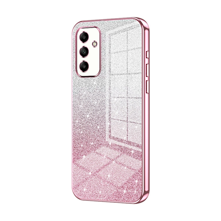 For Samsung Galaxy A05s Gradient Glitter Powder Electroplated Phone Case(Pink) by buy2fix