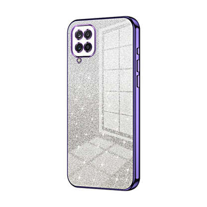 For Samsung Galaxy A12 4G / 5G Gradient Glitter Powder Electroplated Phone Case(Purple) by buy2fix