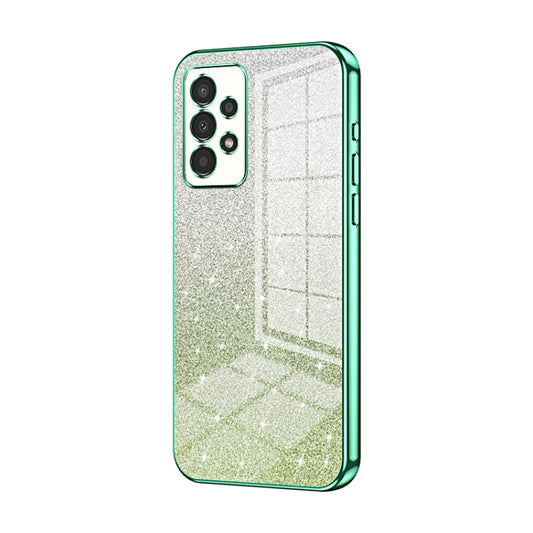 For Samsung Galaxy A13 4G Gradient Glitter Powder Electroplated Phone Case(Green) by buy2fix