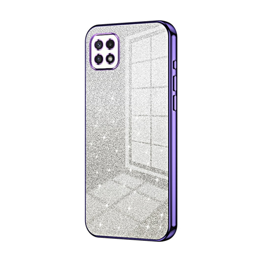 For Samsung Galaxy A22 5G / A22s Gradient Glitter Powder Electroplated Phone Case(Purple) by buy2fix