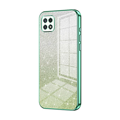 For Samsung Galaxy A22 5G / A22s Gradient Glitter Powder Electroplated Phone Case(Green) by buy2fix