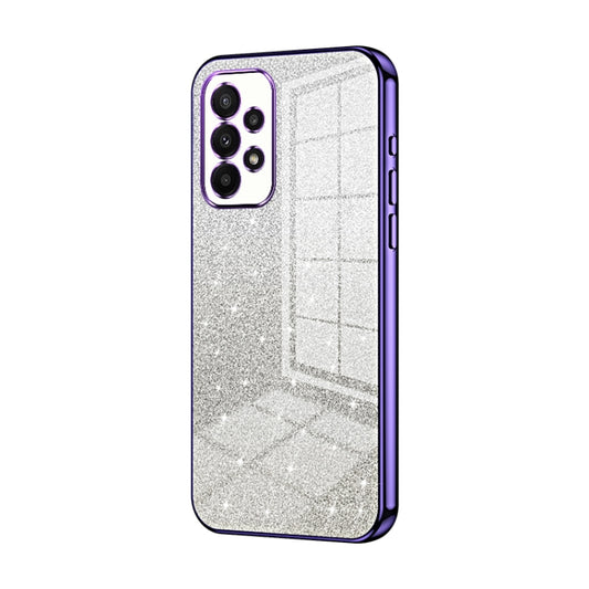 For Samsung Galaxy A23 Gradient Glitter Powder Electroplated Phone Case(Purple) by buy2fix