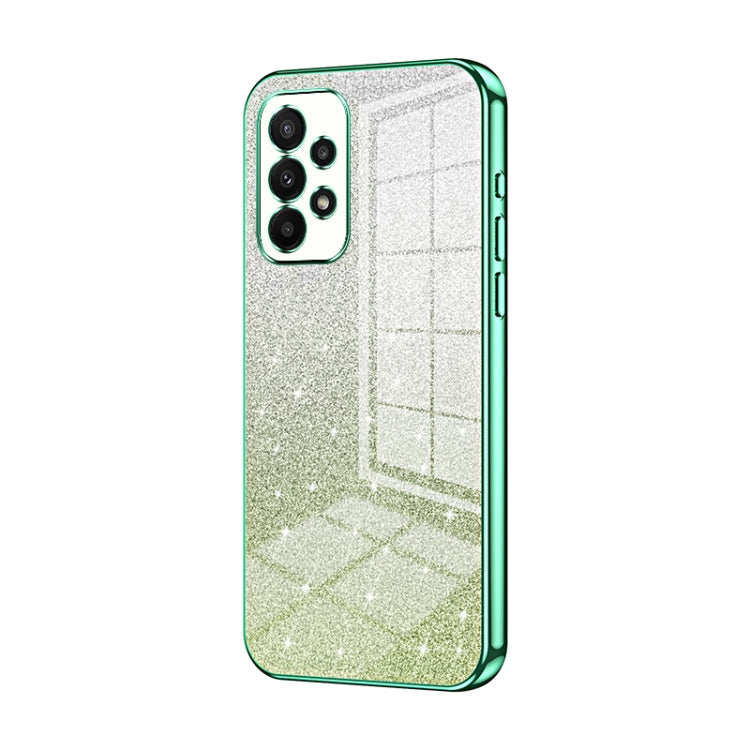 For Samsung Galaxy A23 Gradient Glitter Powder Electroplated Phone Case(Green) by buy2fix