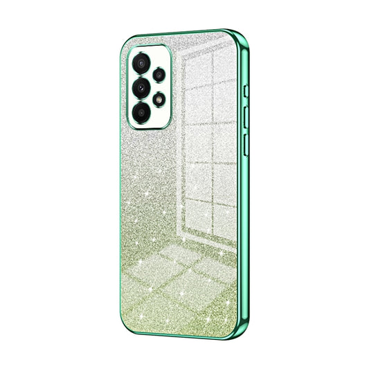 For Samsung Galaxy A23 Gradient Glitter Powder Electroplated Phone Case(Green) by buy2fix