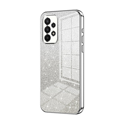For Samsung Galaxy A23 Gradient Glitter Powder Electroplated Phone Case(Silver) by buy2fix