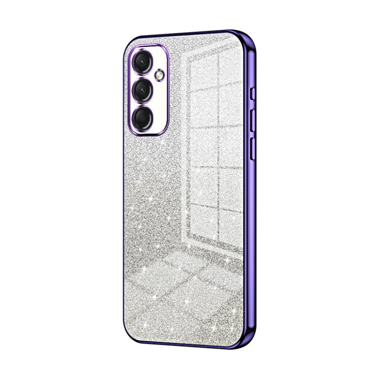 For Samsung Galaxy A24 4G Gradient Glitter Powder Electroplated Phone Case(Purple) by buy2fix