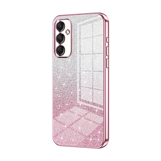 For Samsung Galaxy A24 4G Gradient Glitter Powder Electroplated Phone Case(Pink) by buy2fix