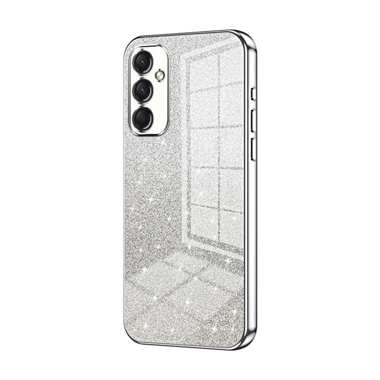 For Samsung Galaxy A24 4G Gradient Glitter Powder Electroplated Phone Case(Silver) by buy2fix