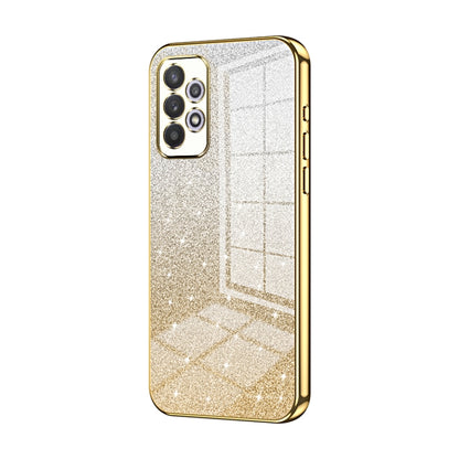 For Samsung Galaxy A32 4G Gradient Glitter Powder Electroplated Phone Case(Gold) by buy2fix