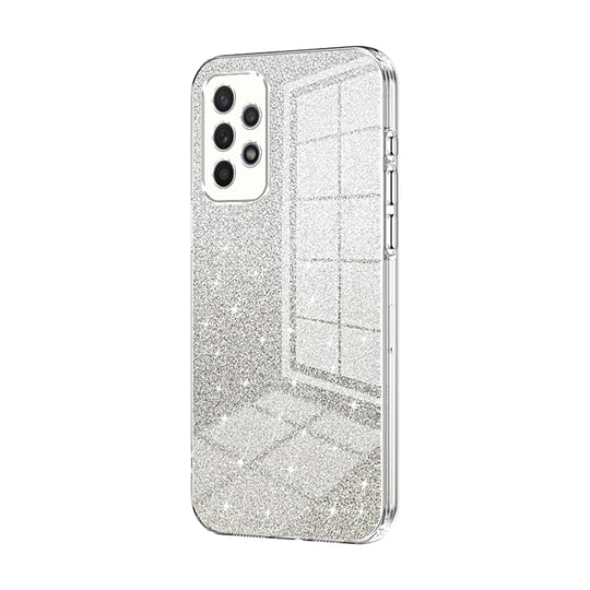 For Samsung Galaxy A32 4G Gradient Glitter Powder Electroplated Phone Case(Transparent)