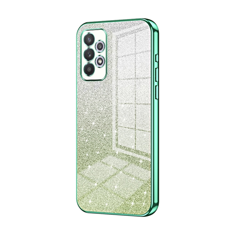 For Samsung Galaxy A32 4G Gradient Glitter Powder Electroplated Phone Case(Green) by buy2fix