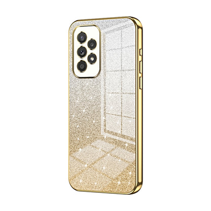 For Samsung Galaxy A33 5G Gradient Glitter Powder Electroplated Phone Case(Gold) by buy2fix