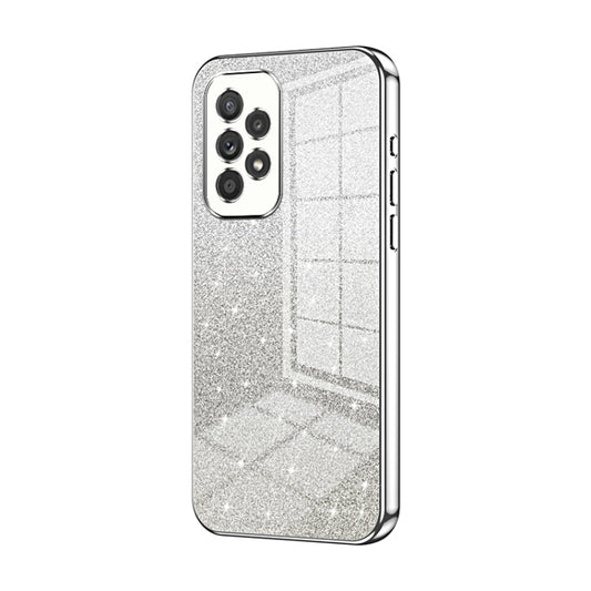 For Samsung Galaxy A33 5G Gradient Glitter Powder Electroplated Phone Case(Silver) by buy2fix