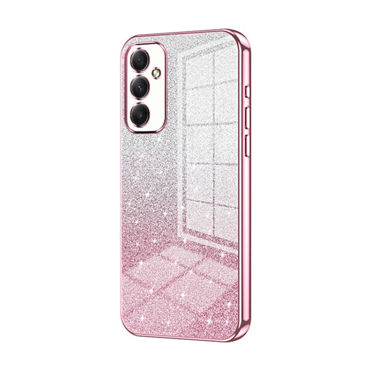 For Samsung Galaxy A34 5G Gradient Glitter Powder Electroplated Phone Case(Pink) by buy2fix
