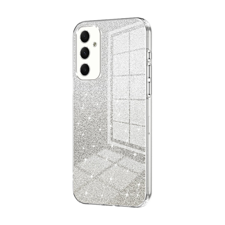 For Samsung Galaxy A34 5G Gradient Glitter Powder Electroplated Phone Case(Transparent) by buy2fix