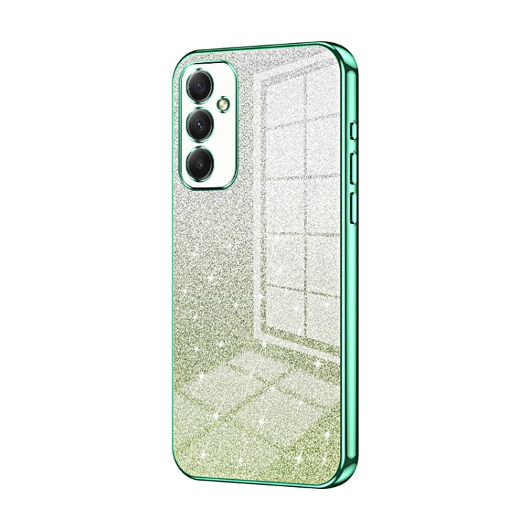 For Samsung Galaxy A34 5G Gradient Glitter Powder Electroplated Phone Case(Green) by buy2fix